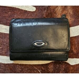 Rare Vintage 90s Yellow Warning Oakley Softwear Trifold Card Holder Fat Wallet